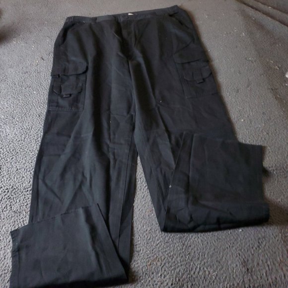 KingSize Pants Big Tall Mens Size 42 40L Black Cotton Chino Khaki - Picture 1 of 7